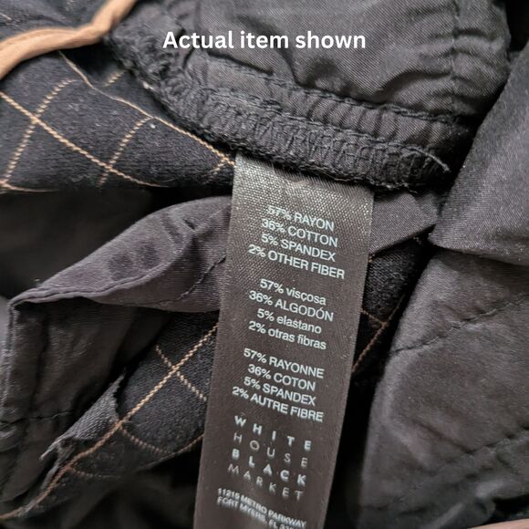 ✨ WHBM Black Plaid "THE SLIM ANKLE" Pants Size 0 Stretch Rayon Cotton - Picture 7 of 8